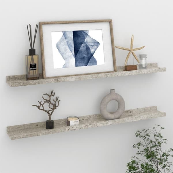 vidaXL væghylder 2 stk. 80x9x3 cm betongrå