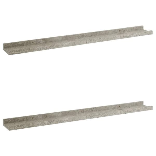 vidaXL væghylder 2 stk. 80x9x3 cm betongrå