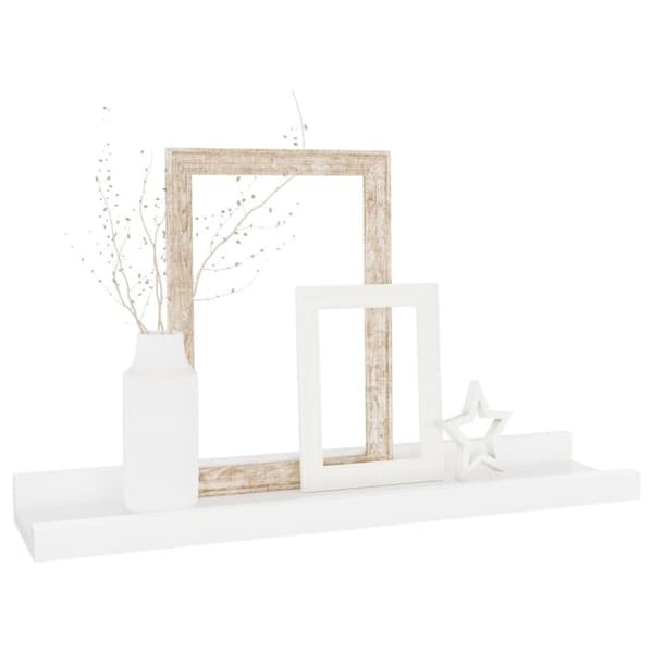 vidaXL Vegghyller 4 stk hvit 40x9x3 cm