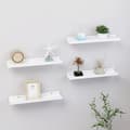 Miniatyrbilde 10 av 10: vidaXL Vegghyller 4 stk hvit 40x9x3 cm