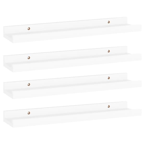 vidaXL Vegghyller 4 stk hvit 40x9x3 cm