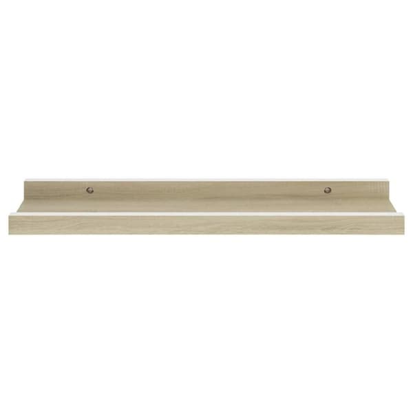 vidaXL Vägghyllor 4 st vit och sonoma-ek 40x9x3 cm