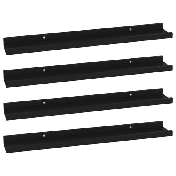 vidaXL Vegghyller 4 stk svart 60x9x3 cm