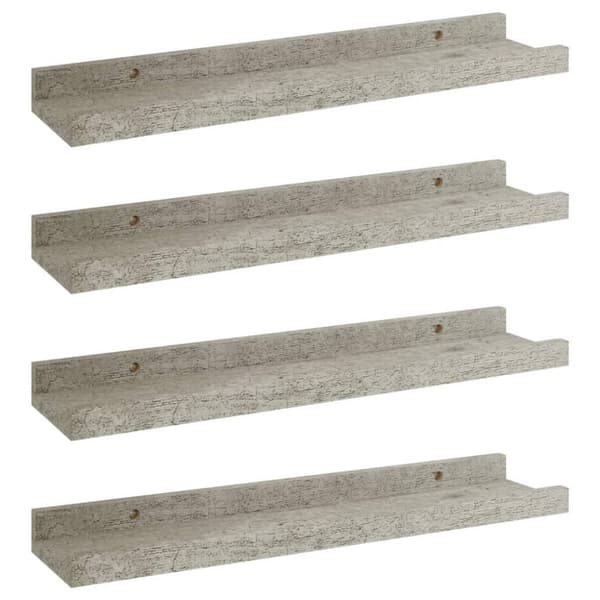 vidaXL Vägghyllor 4 st betonggrå 40x9x3 cm
