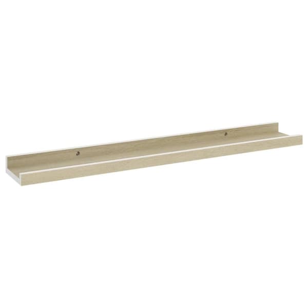 vidaXL Vägghyllor 2 st vit och sonoma-ek 60x9x3 cm