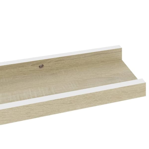 vidaXL Vägghyllor 2 st vit och sonoma-ek 60x9x3 cm