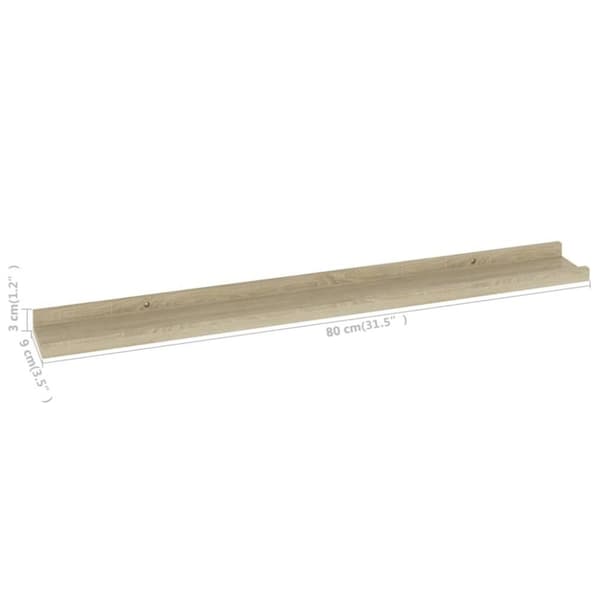 vidaXL væghylder 4 stk. 80x9x3 cm sonoma-eg