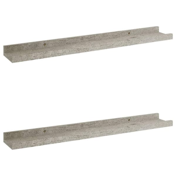 vidaXL væghylder 2 stk. 60x9x3 cm betongrå