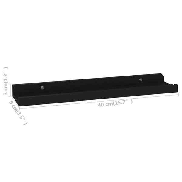 vidaXL Seinähyllyt 4 kpl musta 40x9x3 cm