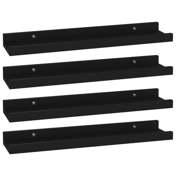 vidaXL Seinähyllyt 4 kpl musta 40x9x3 cm