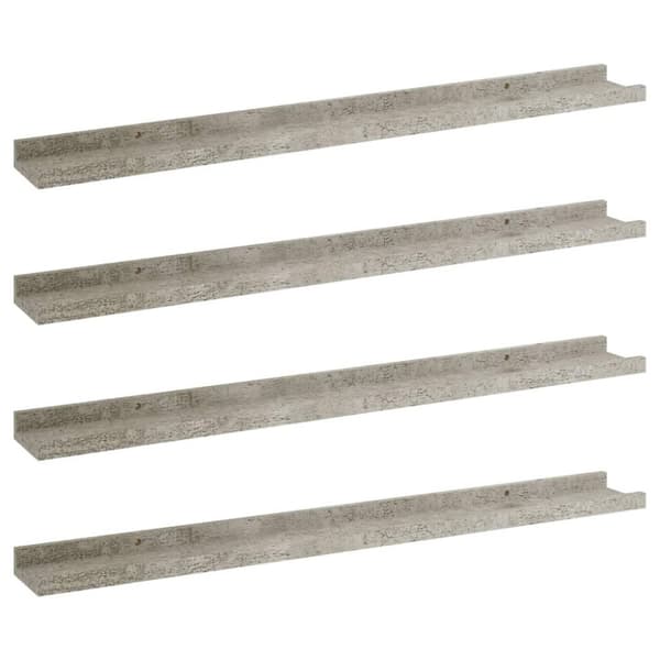 vidaXL væghylder 4 stk. 80x9x3 cm betongrå