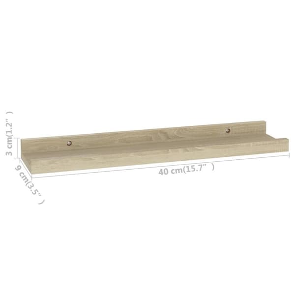 vidaXL væghylder 2 stk. 40x9x3 cm sonoma-eg