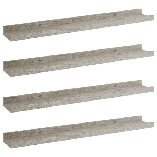 vidaXL væghylder 4 stk. 60x9x3 cm betongrå