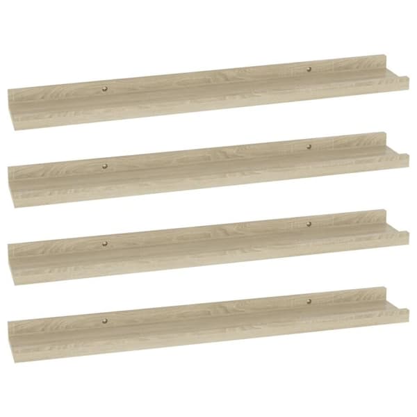 vidaXL væghylder 4 stk. 60x9x3 cm sonoma-eg