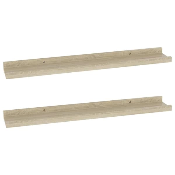 vidaXL væghylder 2 stk. 60x9x3 cm sonoma-eg