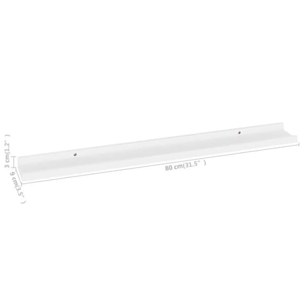 vidaXL Vägghyllor 4 st vit 80x9x3 cm