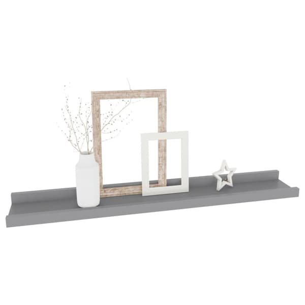 vidaXL Vegghyller 4 stk grå 60x9x3 cm