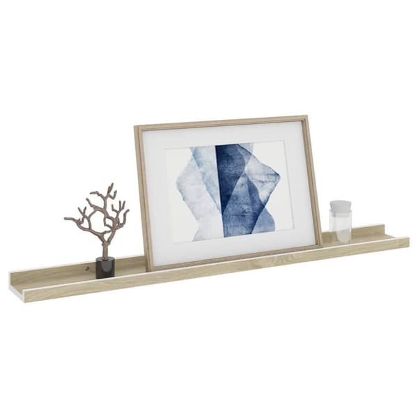 vidaXL væghylder 4 stk. 80x9x3 cm hvid og sonoma-eg