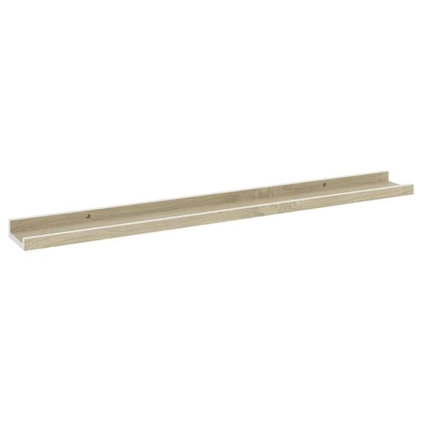 vidaXL væghylder 4 stk. 80x9x3 cm hvid og sonoma-eg