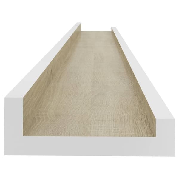 vidaXL væghylder 4 stk. 80x9x3 cm hvid og sonoma-eg