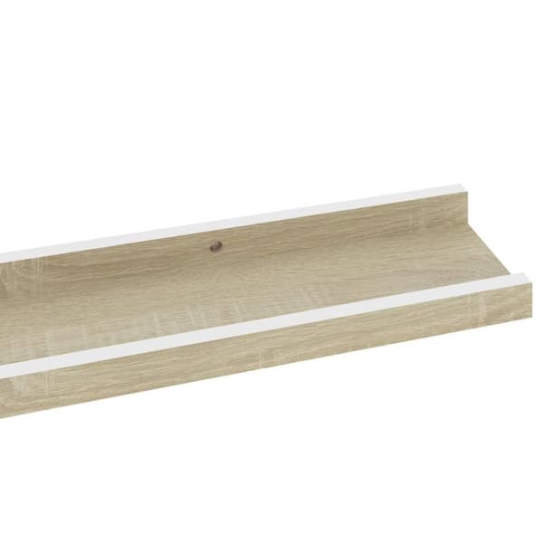 vidaXL væghylder 4 stk. 80x9x3 cm hvid og sonoma-eg