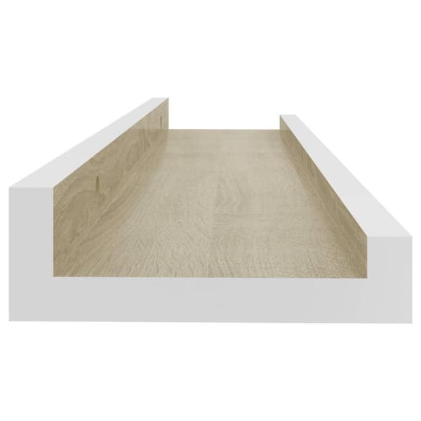 vidaXL væghylder 2 stk. 40x9x3 cm hvid og sonoma-eg
