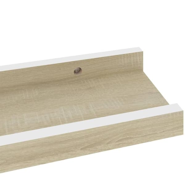 vidaXL væghylder 2 stk. 40x9x3 cm hvid og sonoma-eg