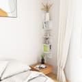 Miniatyrbillede 3 af 10: vidaXL væghængt hjørnehylde 20x20x127,5 konstrueret træ hvid