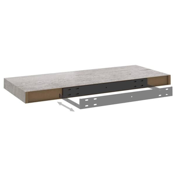 vidaXL Flytende vegghyller 4 stk betonggrå 60x23,5x3,8 cm MDF