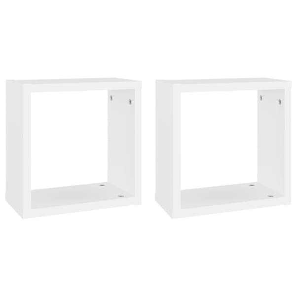 vidaXL væghylder 2 stk. 30x15x30 cm kubeformet hvid