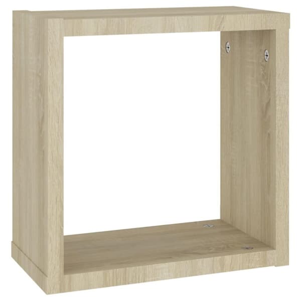 vidaXL væghylder 2 stk. 30x15x30 cm kubeformet sonoma-eg