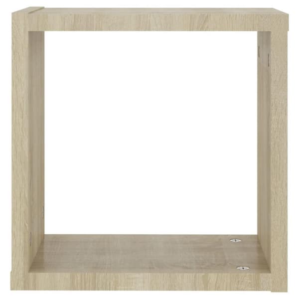 vidaXL væghylder 2 stk. 30x15x30 cm kubeformet sonoma-eg