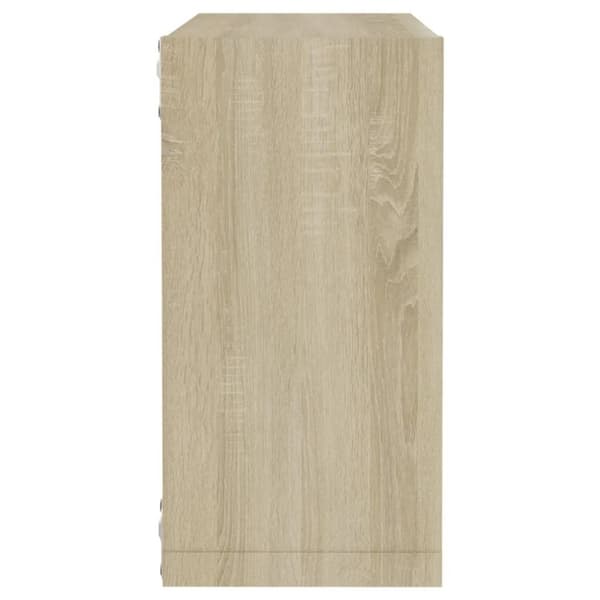 vidaXL væghylder 2 stk. 30x15x30 cm kubeformet sonoma-eg