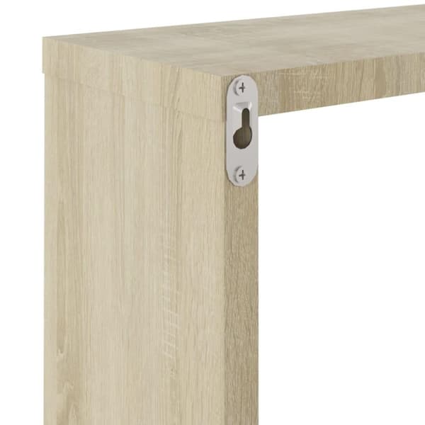 vidaXL væghylder 2 stk. 30x15x30 cm kubeformet sonoma-eg
