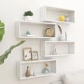 Miniatyrbillede 10 af 10: vidaXL væghylder 4 stk. 60x15x23 cm kubeformet hvid højglans
