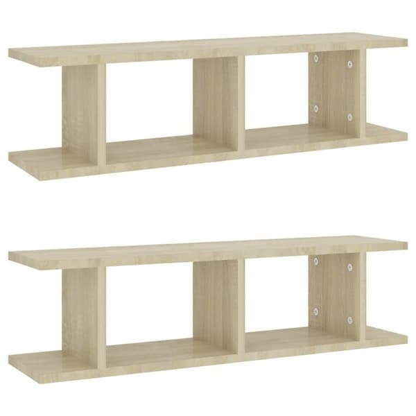 vidaXL Seinähyllyt 2 kpl Sonoma-tammi 75x18x20 cm tekninen puu
