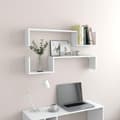 Miniatyrbilde 3 av 10: vidaXL Vegghyller 2 stk hvit 100x15x20 cm sponplate