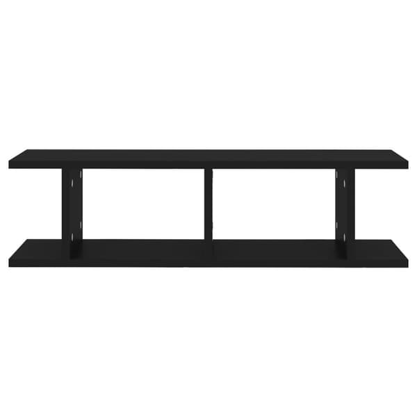 vidaXL Vägghyllor 2 st svart 75x18x20 cm konstruerat trä