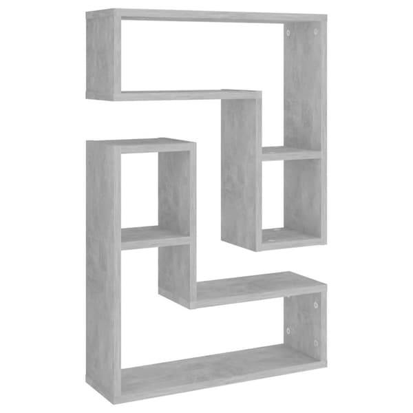 vidaXL Vägghyllor 2 st betonggrå 50x15x50 cm konstruerat trä