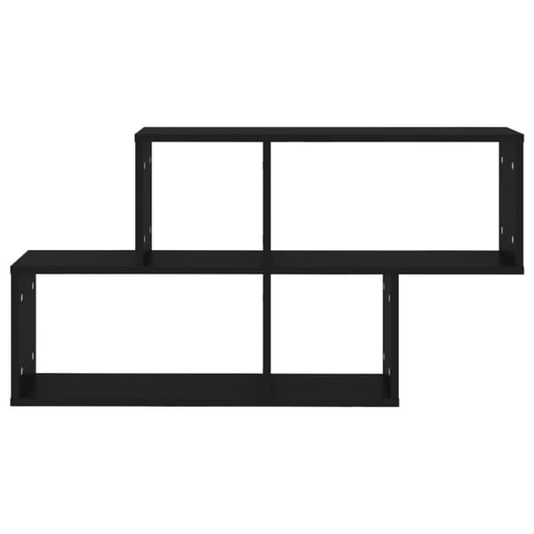 vidaXL Vegghylle svart 100x18x53 cm konstruert tre