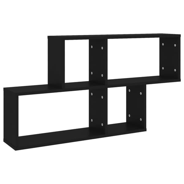 vidaXL Vegghylle svart 100x18x53 cm konstruert tre