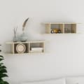 Miniatyrbilde 9 av 9: vidaXL Vegghyller 2 stk sonoma eik 75x18x20 cm konstruert tre