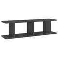 Miniatyrbilde 5 av 8: vidaXL Vegghyller 2 stk høyglans grå 75x18x20 cm konstruert tre
