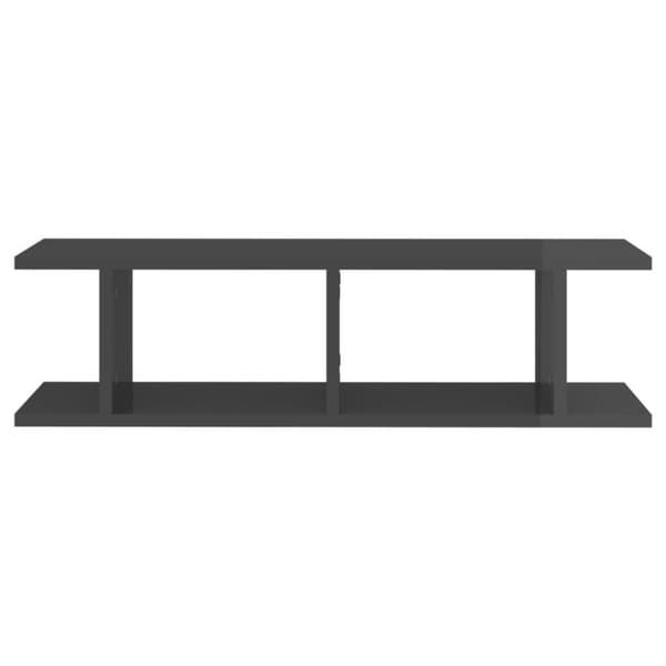 vidaXL Vegghyller 2 stk høyglans grå 75x18x20 cm konstruert tre