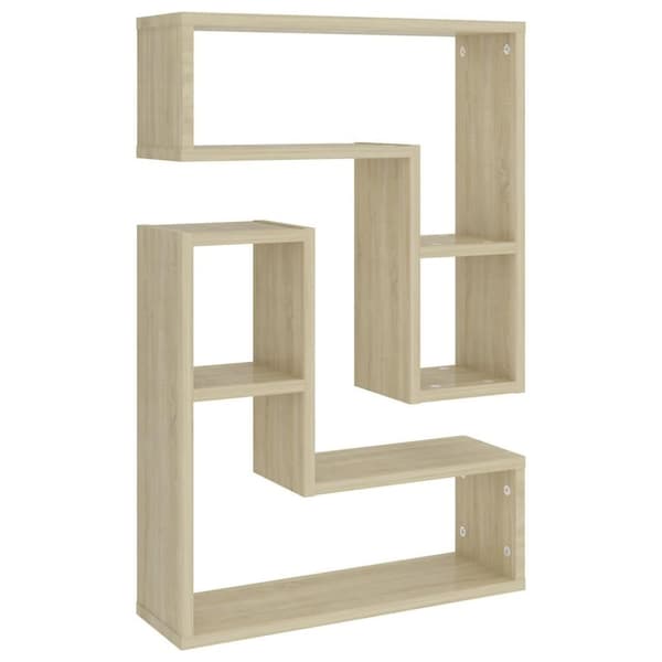 vidaXL Vegghyller 2 stk sonoma eik 50x15x50 cm sponplate