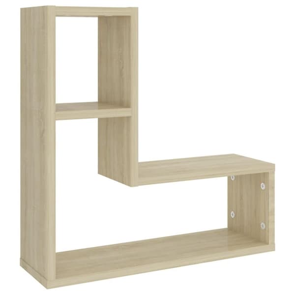 vidaXL væghylder 2 stk. 50x15x50 cm spånplade sonoma-eg