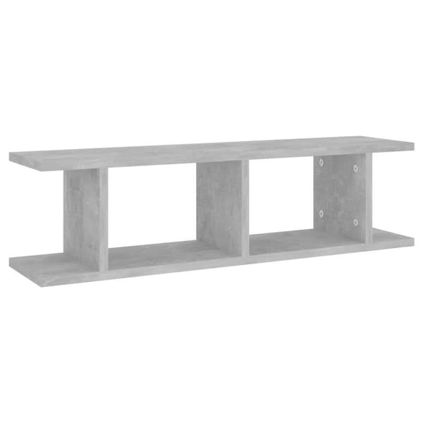 vidaXL Vägghyllor 2 st betonggrå 75x18x20 cm konstruerat trä