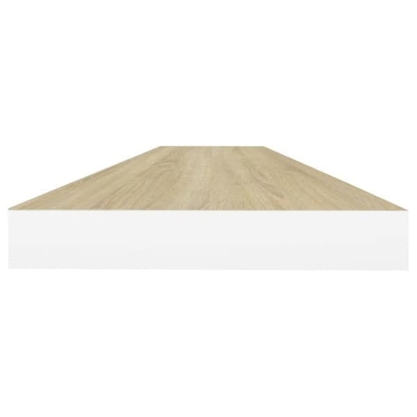 vidaXL væghylde 120x23,5x3,8 cm MDF egetræsfarve og hvid