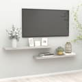 Miniatyrbilde 10 av 10: vidaXL Flytende vegghyller 2 stk betonggrå 120x23,5x3,8 cm MDF