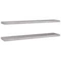 Miniatyrbilde 1 av 10: vidaXL Flytende vegghyller 2 stk betonggrå 120x23,5x3,8 cm MDF
